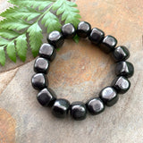 Authentic Shungite Cube Bead Bracelet (Small) - BSC06
