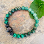 Shungite Amplified HEART Chakra Bracelet ~ GREEN ~ [#22] Large