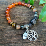 Shungite Amplified SACRAL Chakra Bracelet with Tree of Life Symbol and TRUST Charms ~ Small+ [#14]