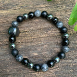 Shungite Amplified Chakra PROTECTION / BOUNDARIES Bracelet ~ Medium [#30]