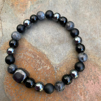 Shungite Amplified Chakra PROTECTION / BOUNDARIES Bracelet ~ Medium [#30]