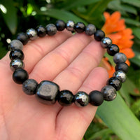 Shungite Amplified Chakra Bracelet PROTECTION / BOUNDARIES ~ Medium [#30]