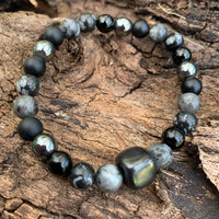 Shungite Amplified Chakra PROTECTION / BOUNDARIES Bracelet ~ Medium+ [#34]