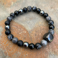 Shungite Amplified Chakra PROTECTION / BOUNDARIES Bracelet ~ Medium+ [#34]