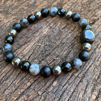 Shungite Amplified Chakra Bracelet PROTECTION / BOUNDARIES ~ Medium [#36]