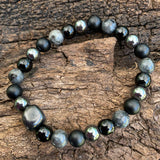 Shungite Amplified Chakra PROTECTION / BOUNDARIES Bracelet ~ Medium [#36]