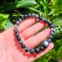 Shungite Amplified Chakra Bracelet [#24P] ~ PROTECTION / BOUNDARIES ~ Extra Large