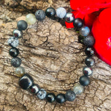 Shungite Amplified Chakra Bracelet [#34P] ~ PROTECTION / BOUNDARIES ~ Medium+