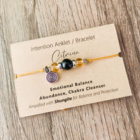 Shungite Amplified INTENTION Anklet/Bracelet - Citrine