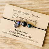 Shungite Amplified INTENTION Anklet/Bracelet - Druzy