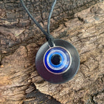 Authentic [C60] Solid Shungite Pendant 35mm ~ EVIL EYE Protection
