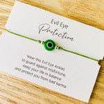 EVIL EYE PROTECTION ~ Make a WISH Adjustable Anklet/Bracelet ~ Green