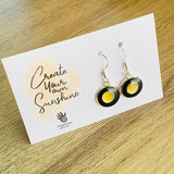 Shungite Earrings [Resin] - Gold Highlights LARGE