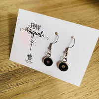 Shungite Earrings [Resin] - Silver Highlights SMALL