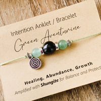 Shungite Amplified INTENTION Anklet/Bracelet - Green Aventurine