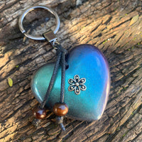 HARMONIC HEART Keyring/Bag Charm ~ Orgone/Shungite in Resin  ~ #1 FLOWER