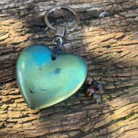 HARMONIC HEART Keyring/Bag Charm ~ Orgone/Shungite in Resin  ~ #1 FLOWER