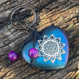 HARMONIC HEART Keyring/Bag Charm ~ Orgone/Shungite in Resin  ~ #5