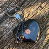 HARMONIC HEART Keyring/Bag Charm ~ Orgone/Shungite in Resin  ~ #7