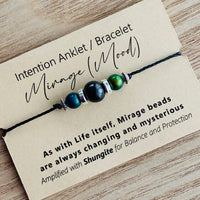 Shungite Amplified INTENTION Anklet/Bracelet -  Mirage (thermo-sensitive)