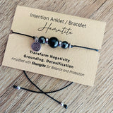 Shungite Amplified INTENTION Anklet/Bracelet - Hematite