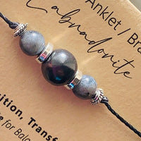 Shungite Amplified INTENTION Anklet/Bracelet - Labradorite