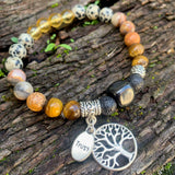 Shungite Amplified SOLAR PLEXUS Chakra Bracelet ~ Tree of Life and TRUST Charms  ~ Medium+ [#42]