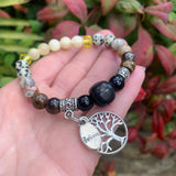 Shungite Amplified SOLAR PLEXUS Chakra Bracelet ~ Tree of Life and BELIEVE Charms  ~ Medium [#26]