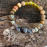 Shungite Amplified SOLAR PLEXUS Chakra Bracelet ~ Tree of Life and CREATE Charms ~ Small [#30]