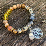 Shungite Amplified SOLAR PLEXUS Chakra Bracelet ~ Tree of Life and CREATE Charms ~ Small [#30]