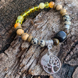 Shungite Amplified SOLAR PLEXUS Chakra Bracelet ~ Tree of Life and LOVE Charms ~ Medium [#28]