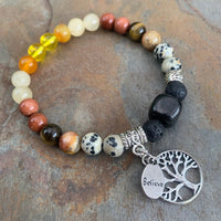 Shungite Amplified SOLAR PLEXUS Chakra Bracelet ~ Tree of Life and BELIEVE Charms  ~ Medium [#36]