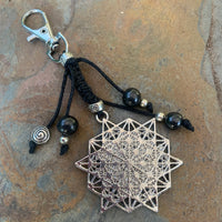 Shungite amplified Keyring/Charm ~ SACRED GEOMETRY