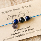 Shungite Amplified INTENTION Anklet/Bracelet - Lapis Lazuli