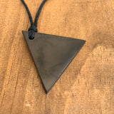 Authentic [C60] Solid Shungite Pendant ~ TRIANGLE (#1UP)