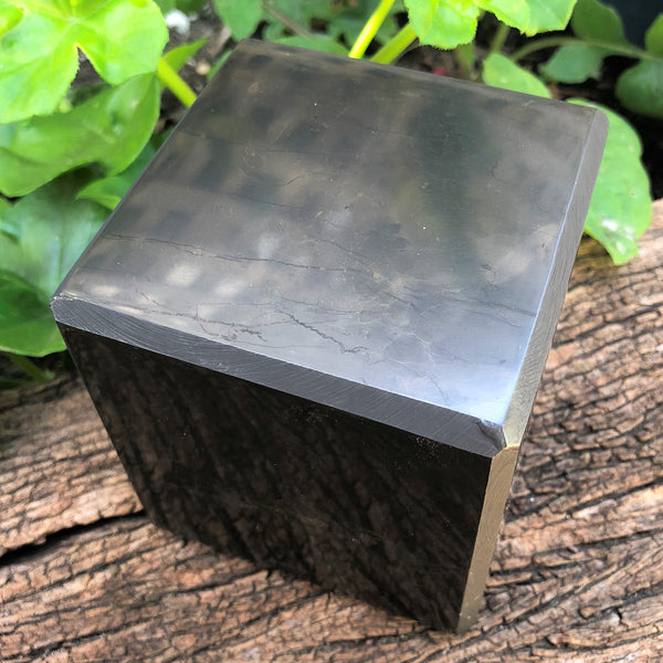 100% Authentic Solid Shungite CUBE 80mm - POLISHED
