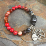 Shungite Amplified ROOT Chakra Bracelet ~ Tree of Life and BELIEVE Charms ~ Medium [#28]