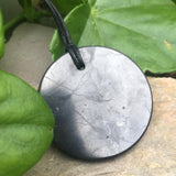 Authentic [C60] Solid Shungite Pendant ~ 50mm CIRCLE