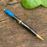 Unique Handcrafted Shungite PEN [One Off] - BLUE [Gold Finish]