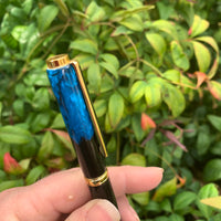 Unique Handcrafted Shungite PEN [One Off] - BLUE [Gold Finish]