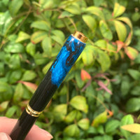 Unique Handcrafted Shungite PEN [One Off] - BLUE [Gold Finish]