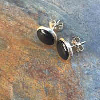 Shungite Earrings - Shungite in Resin  - Small Studs