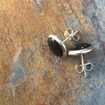 Shungite Earrings - Shungite in Resin  - Small Studs
