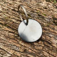 Pet Tag / Keyring - 34mm Shungite Disc ~