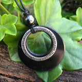 Authentic [C60] Solid Shungite Pendant 50mm  ~ [HOPE TRUST LOVE DREAM]