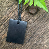 Authentic [C60] Solid Shungite Pendant ~ RECTANGLE