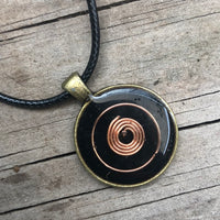 Shungite Amplified Copper Coil and Ring Pendant #HVCOILR
