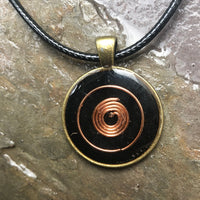 Shungite Amplified Copper Coil and Ring Pendant #HVCOILR