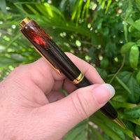 Unique Handcrafted Shungite PEN [One Off] - RED [Gold Finish]