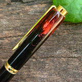 Unique Handcrafted Shungite PEN [One Off] - RED [Gold Finish]